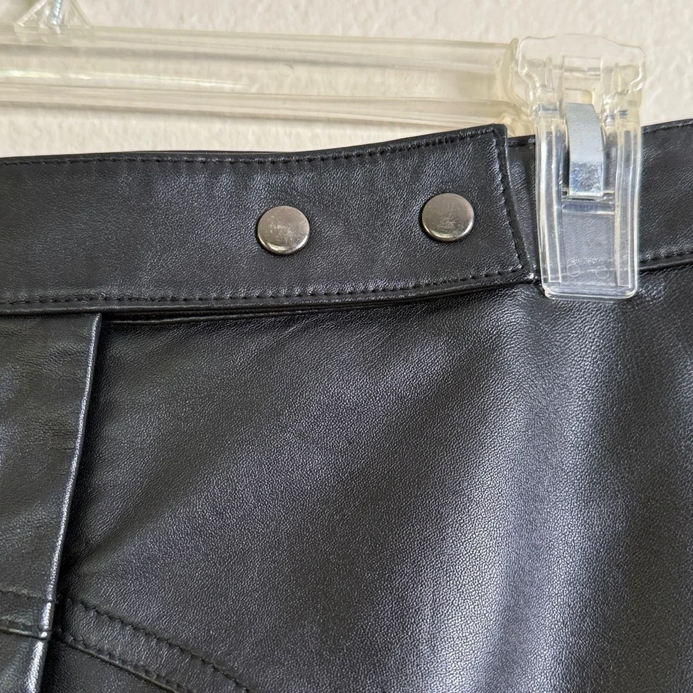 Cache leather mini skirt black size 6 NWT